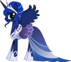 Size: 680x596 | Tagged: safe, artist:plaid1013, princess luna, g4, clothes, dress, female, simple background, solo, transparent background, vector