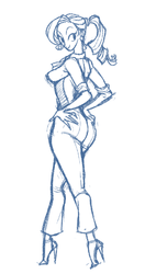 Size: 397x750 | Tagged: safe, artist:callmefjord, rarity, human, g4, alternate hairstyle, ass, butt, high heels, humanized, shoes, sketch, solo