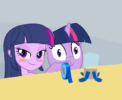 Size: 550x451 | Tagged: safe, twilight sparkle, equestria girls, g4, blushing, meme, spill