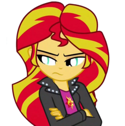 Size: 1014x1028 | Tagged: safe, sunset shimmer, equestria girls, g4, my little pony equestria girls: rainbow rocks, female, simple background, solo, transparent background, tsundere, tsunset shimmer