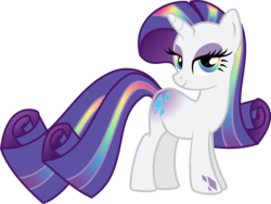Size: 5789x4344 | Tagged: safe, artist:xebck, rarity, g4, absurd resolution, female, multicolored hair, rainbow hair, rainbow power, rainbow power-ified, rainbow tail, simple background, solo, transparent background, vector