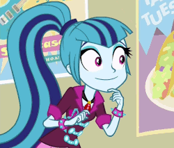 Size: 1163x992 | Tagged: safe, screencap, sonata dusk, equestria girls, g4, my little pony equestria girls: rainbow rocks, animated, cute, female, high ponytail, long hair, ponytail, solo, sonatabetes, spiked wristband, taco tuesday, that girl sure loves tacos, wristband
