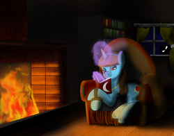 Size: 2993x2351 | Tagged: safe, artist:cjvselinmortal, oc, oc only, armchair, chair, chimney, commission, darkness, high res, magic, solo, window