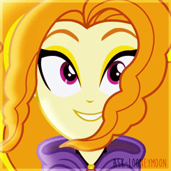 Size: 245x245 | Tagged: safe, screencap, adagio dazzle, equestria girls, g4, my little pony equestria girls: rainbow rocks, beautiful, female, food, gif, happy, non-animated gif, orange, smiling, solo, when she smiles