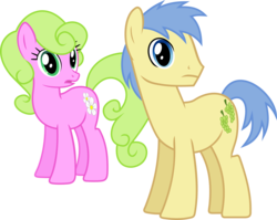 Size: 4000x3177 | Tagged: safe, artist:landmark520, daisy, flower wishes, goldengrape, sir colton vines iii, earth pony, pony, g4, duo, female, male, mare, simple background, stallion, transparent background, vector