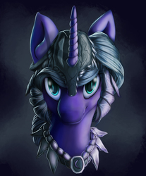 Size: 2931x3537 | Tagged: safe, artist:sceathlet, nightmare moon, alicorn, pony, g4, bust, female, high res, redesign, solo