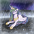 Size: 5000x5000 | Tagged: safe, artist:vicse, princess celestia, alicorn, pony, g4, absurd resolution, crown, crying, depressedia, female, hoof shoes, jewelry, mare, peytral, prone, rain, regalia, sad, solo