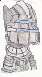 Size: 720x1304 | Tagged: safe, artist:strange_mark, pony, armor, dead space, rig (dead space), solo, traditional art