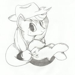 Size: 900x901 | Tagged: safe, artist:frozengalaxy, applejack, g4, monochrome, sketch, traditional art