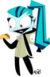 Size: 573x881 | Tagged: safe, artist:mushroomcookiebear, sonata dusk, equestria girls, g4, female, food, gir, invader zim, solo, sonataco, taco, that girl sure loves tacos, that siren sure does love tacos