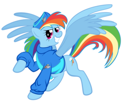 Size: 6250x5208 | Tagged: safe, artist:qtmarx, rainbow dash, pegasus, pony, g4, absurd resolution, clothes, cosplay, crossover, female, simple background, solo, thunderbirds, thunderherds, transparent background