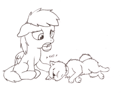 Size: 980x752 | Tagged: safe, derpy hooves, dog, g4, 4chan, ball, death, filly, filly derpy, loss, monochrome, pet, sad, young
