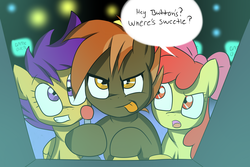 Size: 3000x2000 | Tagged: safe, artist:neonstreaksns, apple bloom, button mash, scootaloo, g4, arcade, controller, high res, joystick