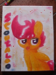 Size: 768x1024 | Tagged: safe, artist:slightlyshade, scootaloo, g4, canvas, irl, oil pastels, photo, traditional art