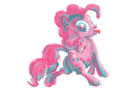 Size: 1000x720 | Tagged: safe, artist:explonova, pinkie pie, g4, abstract, female, limited palette, solo