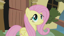 Size: 1024x576 | Tagged: safe, screencap, fluttershy, iron will, pinkie pie, rarity, goat, g4, putting your hoof down, animated, bird house, denied, faint, falling, female, fluttershy's cottage, impressed, looking up, mare, microphone, mud, name tag, necktie, no, reaction image, reaction montage, shocked, surprised, tree