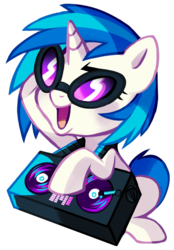 Size: 582x836 | Tagged: safe, artist:pepooni, dj pon-3, vinyl scratch, g4, chibi, female, simple background, solo, transparent background