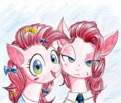 Size: 650x550 | Tagged: dead source, safe, artist:unousaya, pinkie pie, g4, famihara, traditional art