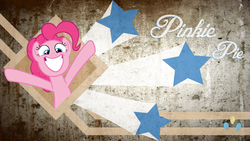 Size: 1920x1080 | Tagged: safe, artist:ivanthebrony, pinkie pie, alicorn, earth pony, pony, g4, big smile, cutie mark, female, solo, stars, vector, wallpaper