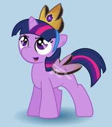 Size: 796x904 | Tagged: safe, artist:rustyscreech, twilight sparkle, g4, cardboard, cardboard wings, crown, female, filly, solo, twilight wants to be a princess, twily, younger