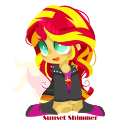 Size: 1111x1147 | Tagged: safe, artist:snow angel, sunset shimmer, equestria girls, g4, chibi, cute, female, open mouth, shimmerbetes, simple background, smiling, solo, transparent background, vector