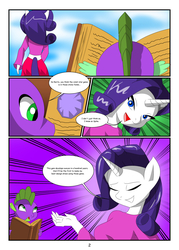 Size: 2000x2800 | Tagged: safe, artist:outlawmoruko, rarity, spike, anthro, g4, comic, growth, high res