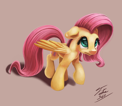 Size: 900x781 | Tagged: safe, artist:tsitra360, fluttershy, g4, cute, female, floppy ears, raised hoof, shyabetes, simple background, solo