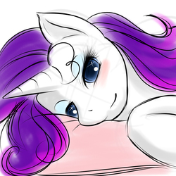 Size: 800x800 | Tagged: safe, artist:kloudmutt, rarity, g4, bedroom eyes, female, solo