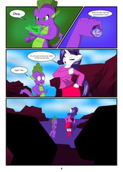 Size: 914x1280 | Tagged: safe, artist:outlawmoruko, rarity, spike, anthro, g4, comic