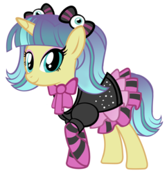 Size: 900x933 | Tagged: safe, artist:pixelkitties, pixel pizazz, pony, equestria girls, g4, my little pony equestria girls: rainbow rocks, clothes, equestria girls ponified, female, gothic lolita, lolita fashion, looking at you, ponified, raised hoof, simple background, solo, transparent background, vector