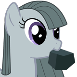 Size: 160x160 | Tagged: safe, marble pie, earth pony, pony, pink fluffy unicorns dancing on rainbows, g4, animated, chewing, chewing ponies, cute, female, gif, marblebetes, nom, rock, simple background, solo, transparent background