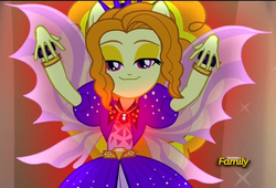 Size: 794x540 | Tagged: safe, screencap, adagio dazzle, equestria girls, g4, my little pony equestria girls: rainbow rocks, :3, fin wings, ponied up, smiling, solo