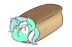 Size: 738x486 | Tagged: safe, artist:krucification, lyra heartstrings, pony, g4, bread, bread head, female, lyra loaf, ponyloaf, puns in the comments, solo, wat