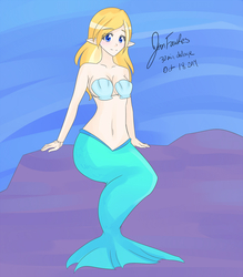 Size: 1053x1200 | Tagged: safe, artist:jonfawkes, sea spray, human, mermaid, g4, 30 minute art challenge, belly button, humanized, midriff, seashell