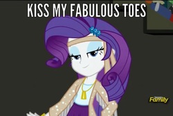 Size: 960x640 | Tagged: safe, edit, edited screencap, screencap, rarity, equestria girls, g4, my little pony equestria girls: rainbow rocks, bedroom eyes, bronybait, caption, feet, foot fetish, image macro, meme, rarity's fetish