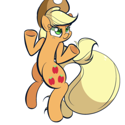 Size: 1280x1280 | Tagged: safe, artist:turtlefarminguy, applejack, earth pony, pony, g4, bipedal, female, simple background, solo, transparent background