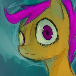 Size: 500x500 | Tagged: safe, artist:pone4, scootaloo, g4, female, looking at you, solo