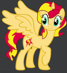 Size: 1799x1976 | Tagged: safe, artist:monkfishyadopts, sunset shimmer, alicorn, pony, g4, alicornified, female, ms paint, race swap, shimmercorn, smiling, solo