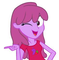 Size: 678x690 | Tagged: safe, artist:berrypunchrules, berry punch, berryshine, equestria girls, g4, equestria girls-ified, female, solo, wink