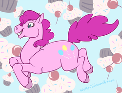 Size: 983x749 | Tagged: safe, artist:wolfy-t, pinkie pie, g4, cupcake, female, solo