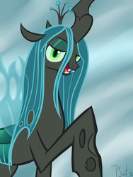 Size: 3000x4000 | Tagged: safe, artist:dappercat-uk, queen chrysalis, changeling, changeling queen, g4, crown, female, jewelry, regalia, solo