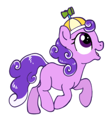 Size: 382x423 | Tagged: safe, artist:haretrinity, screwball, g4, female, filly, hat, propeller hat, simple background, solo, transparent background