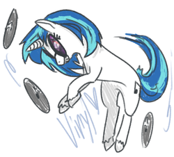 Size: 900x814 | Tagged: safe, artist:camerawatt, dj pon-3, vinyl scratch, g4, female, records, solo