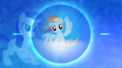 Size: 1920x1080 | Tagged: safe, rainbow dash, rarity, g4, circle, flying, pmv, transition, wallpaper