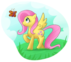 Size: 1280x1104 | Tagged: dead source, safe, artist:torkirby, fluttershy, butterfly, g4, female, solo