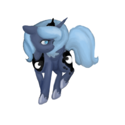 Size: 500x500 | Tagged: safe, artist:breadcipher, princess luna, lunadoodle, g4, cute, female, filly, painting, s1 luna, simple background, solo, transparent background, woona