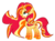 Size: 1592x1190 | Tagged: safe, artist:offical-lunaflaire, sunset shimmer, pony, unicorn, g4, female, meta, rainbow power, rainbow power-ified, simple background, solo, transparent background