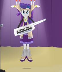 Size: 618x713 | Tagged: safe, screencap, rarity, equestria girls, g4, my little pony equestria girls: rainbow rocks, clothes, cute?, dangling, feet, female, keytar, magnet, musical instrument, rarionette, sandals, shoes, solo, toes