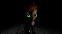 Size: 1280x720 | Tagged: safe, artist:shaboodleguitar, oc, oc only, oc:littlepip, pony, unicorn, fallout equestria, clothes, fanfic, fanfic art, female, glowing eyes, jumpsuit, mare, pipbuck, solo, vault suit