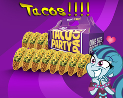 Size: 610x484 | Tagged: safe, sonata dusk, equestria girls, g4, my little pony equestria girls: rainbow rocks, one word, sonataco, taco, taco bell, that girl sure loves tacos, that siren sure does love tacos